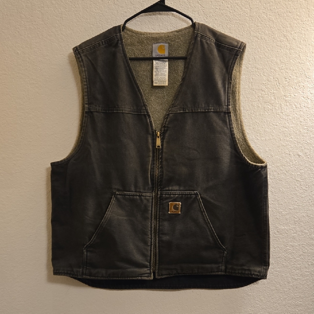 Vintage Carhartt 14806 Duck Vest - Charcoal Black - XL